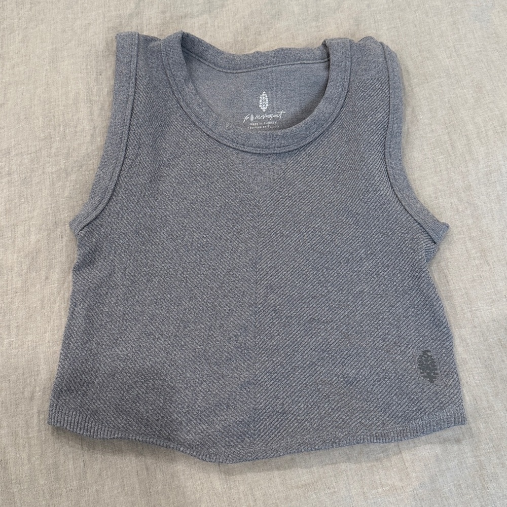 FP Movement Gray Ribbed Women's Tank Top - Picture 2 of 5